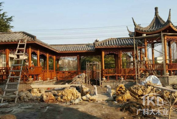 古建青瓦连廊 古建走廊